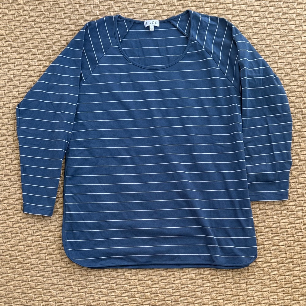 LAKE Navy Blue Striped Women's Sleep Top